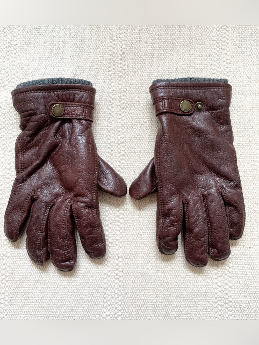 Hestra Utsjö Leather Gloves Size 8 Brown Elk Leather Primaloft